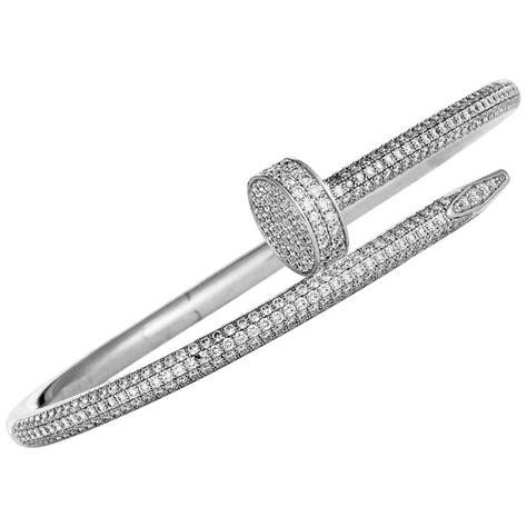 cartier juste un clou bracelet - white gold|cartier nail bangle with diamonds.